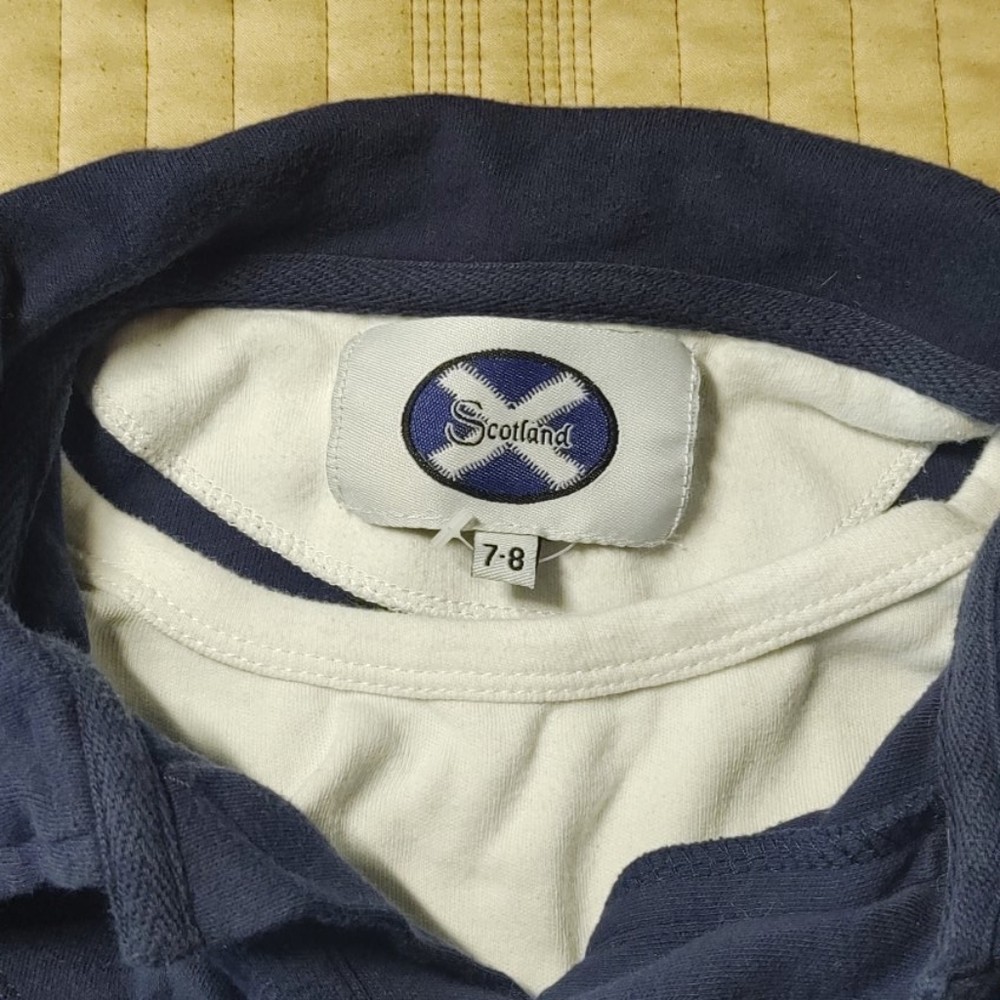 Dark Blue/White Scotland Short Sleeve Shirt - Picture 2 of 3